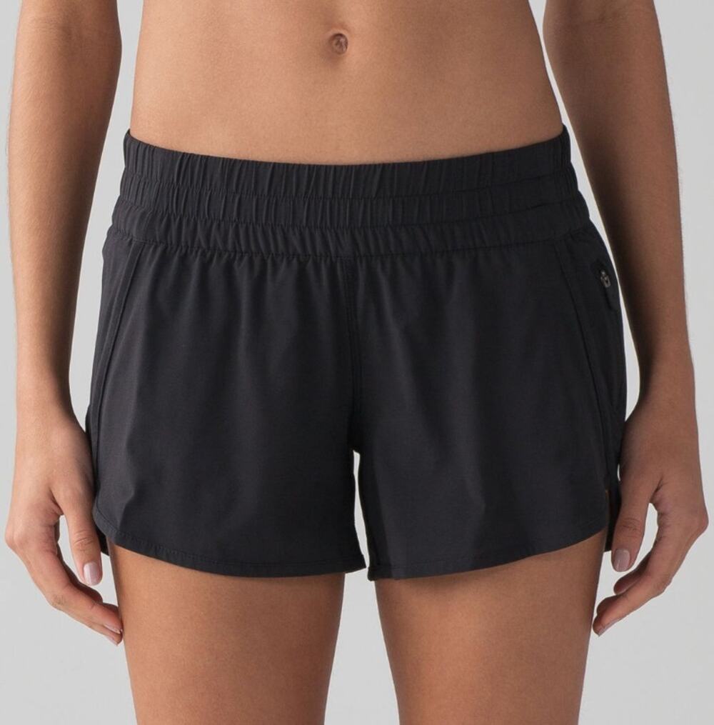 Lululemon Tracker Short V 4" Black Activewear Athletic Gym Size 4